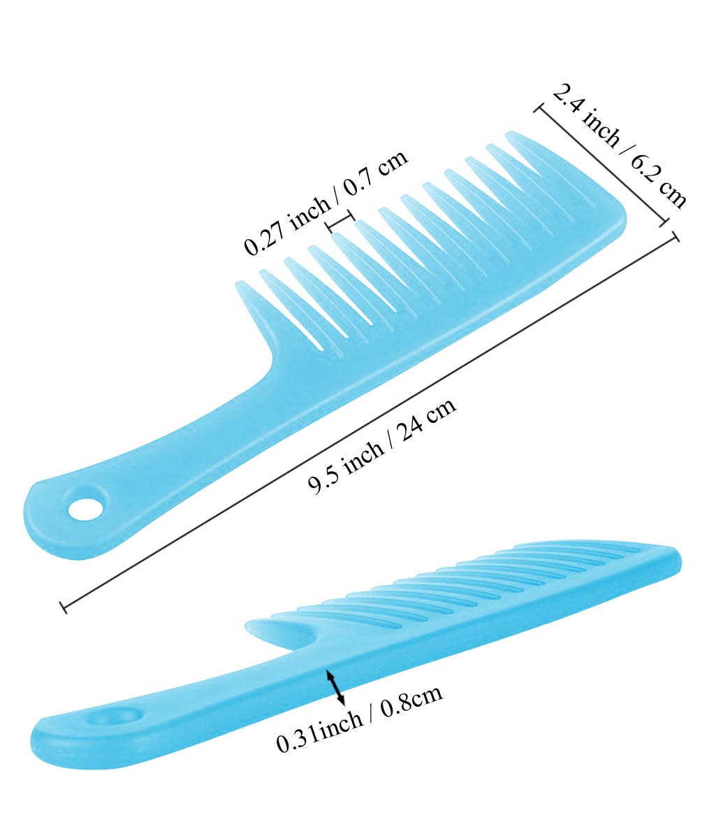 **Wide Tooth Comb for Detangling Hair - Premium Durable Large Hair Brush for Curly, Long & Wet Hair - Gentle Styling & Knot-Free Care (Blue) - Perfect for Salon, Travel & Home Use**
