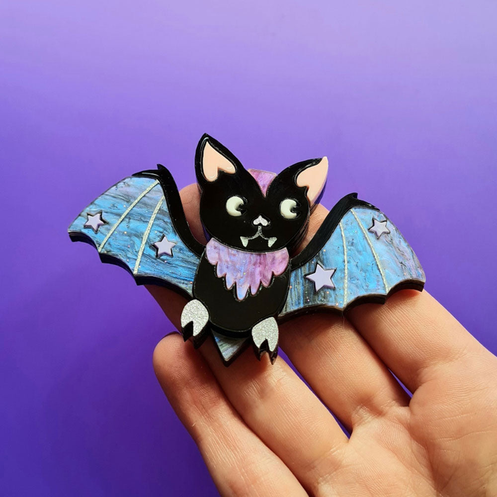 Cherryloco Baby Bat Brooch - Cute Gothic Bat Pin for Kids & Baby Girls - Perfect for Halloween Costumes, Baby Shower Gifts & Nursery Decor