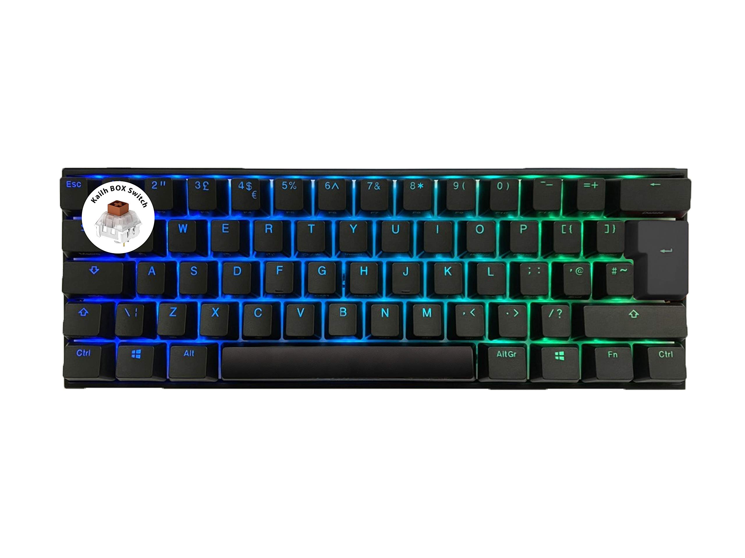 Ducky One 2 Mini 60% RGB Mechanical Gaming Keyboard - Cherry MX Brown Switches, Customizable Backlit for PC & Mac | Perfect for Esports, Typing & Office Work