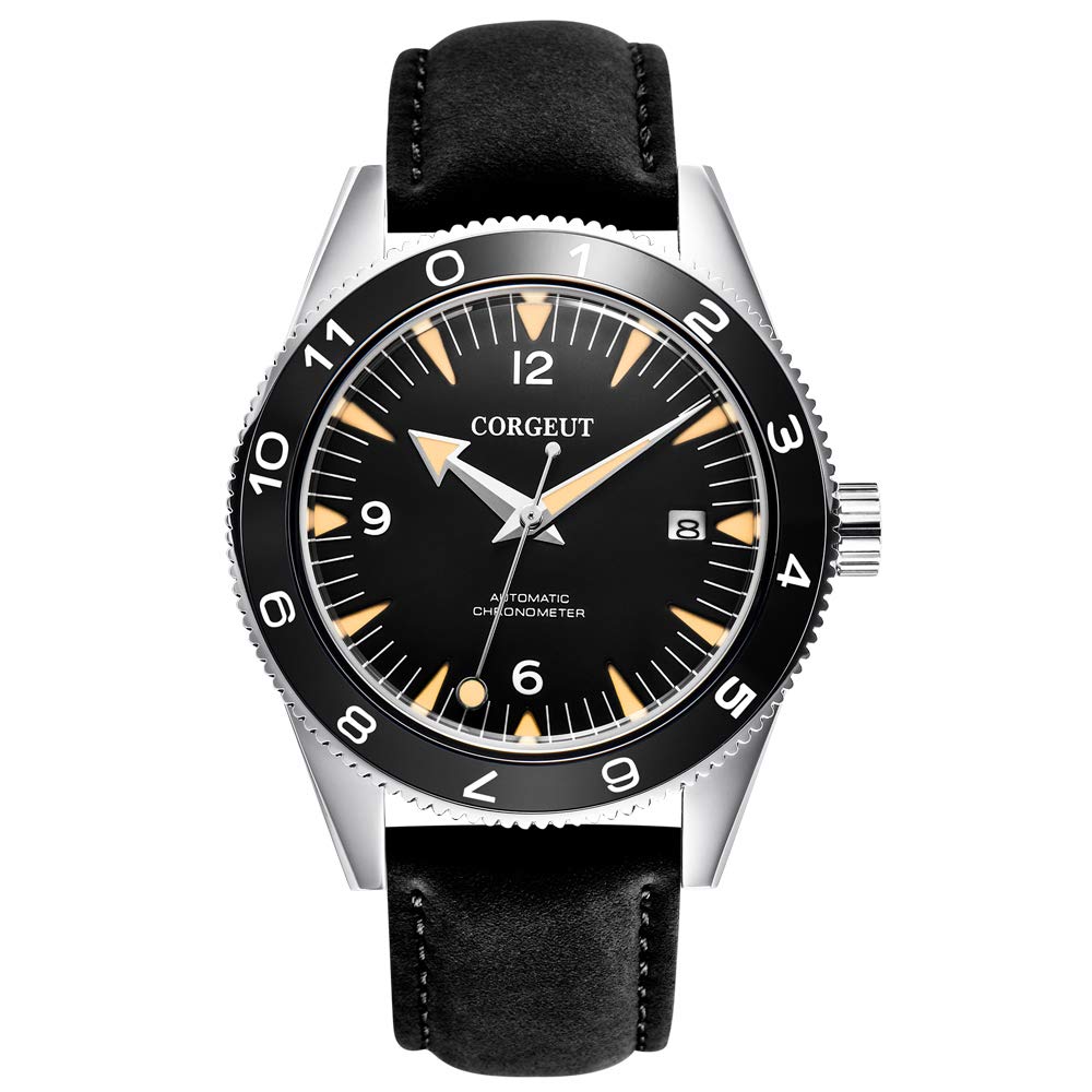 Premium Corgeut Men's Automatic Mechanical Watch - Miyota 8215 Movement, Genuine Leather Strap, Analog Display | Perfect for Business, Formal Events & Everyday Wear