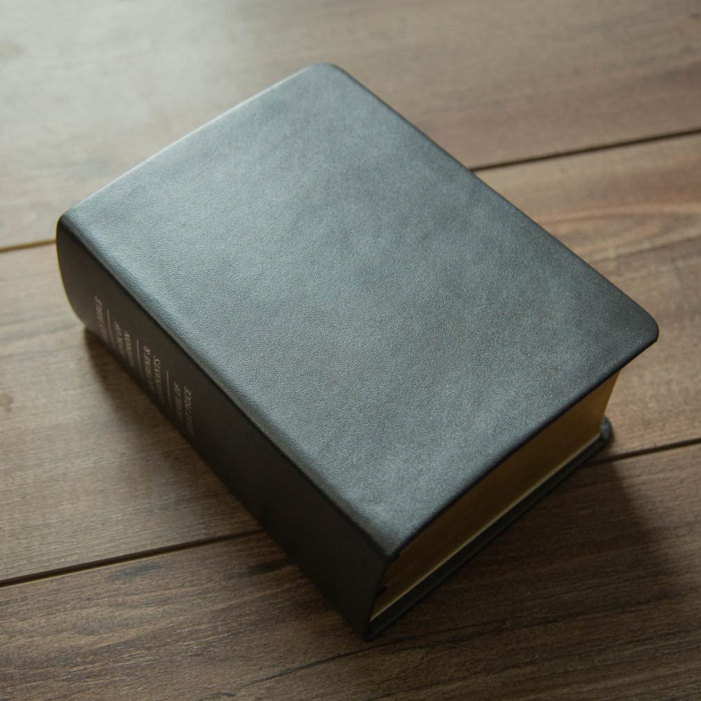 LDS Scriptures Set - Genuine Leather Quad with Book of Mormon, Holy Bible, Doctrine & Covenants & Pearl of Great Price | Pearlized Gunmetal Gray Cover | Perfect for Latter-Day Saints Study, Worship & Gift Giving