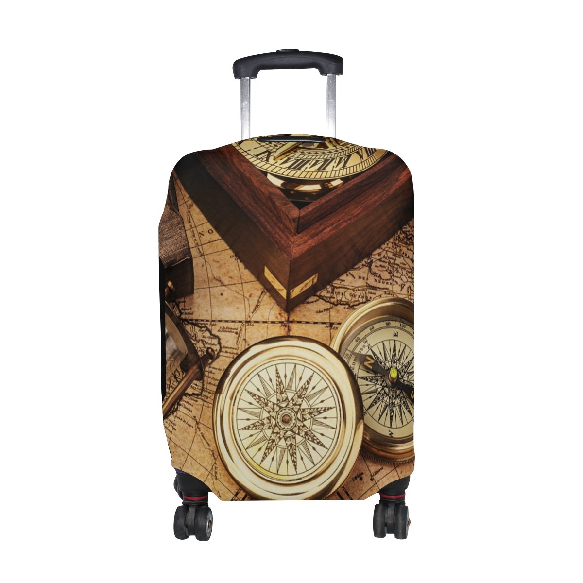 Vintage Old World Map Luggage Cover - Fits 18-21 Inch Suitcases | Travel Baggage Protector for Airlines | Perfect for Vacation, Business Trips & Adventure Travel