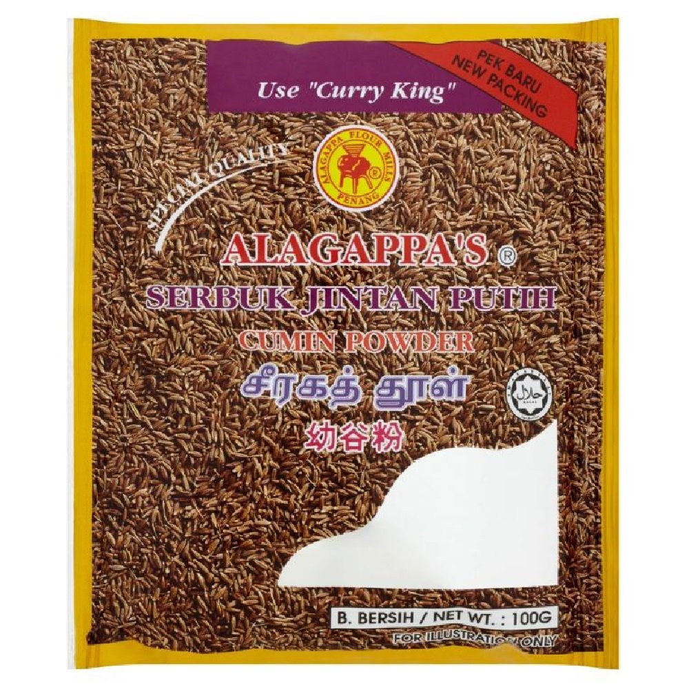 Premium Alagappa's Cumin Powder 100g (6-Pack) - Perfect for Indian Cooking, Baking & Spice Blends
