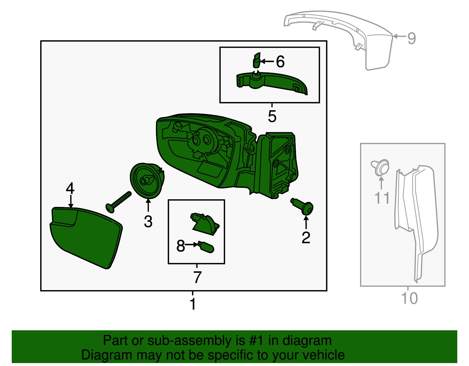 Ford Mirror Assembly - Replacement Side Mirror for Ford Vehicles | Perfect for Repair & Safety Enhancement | Durable & Easy Installation
