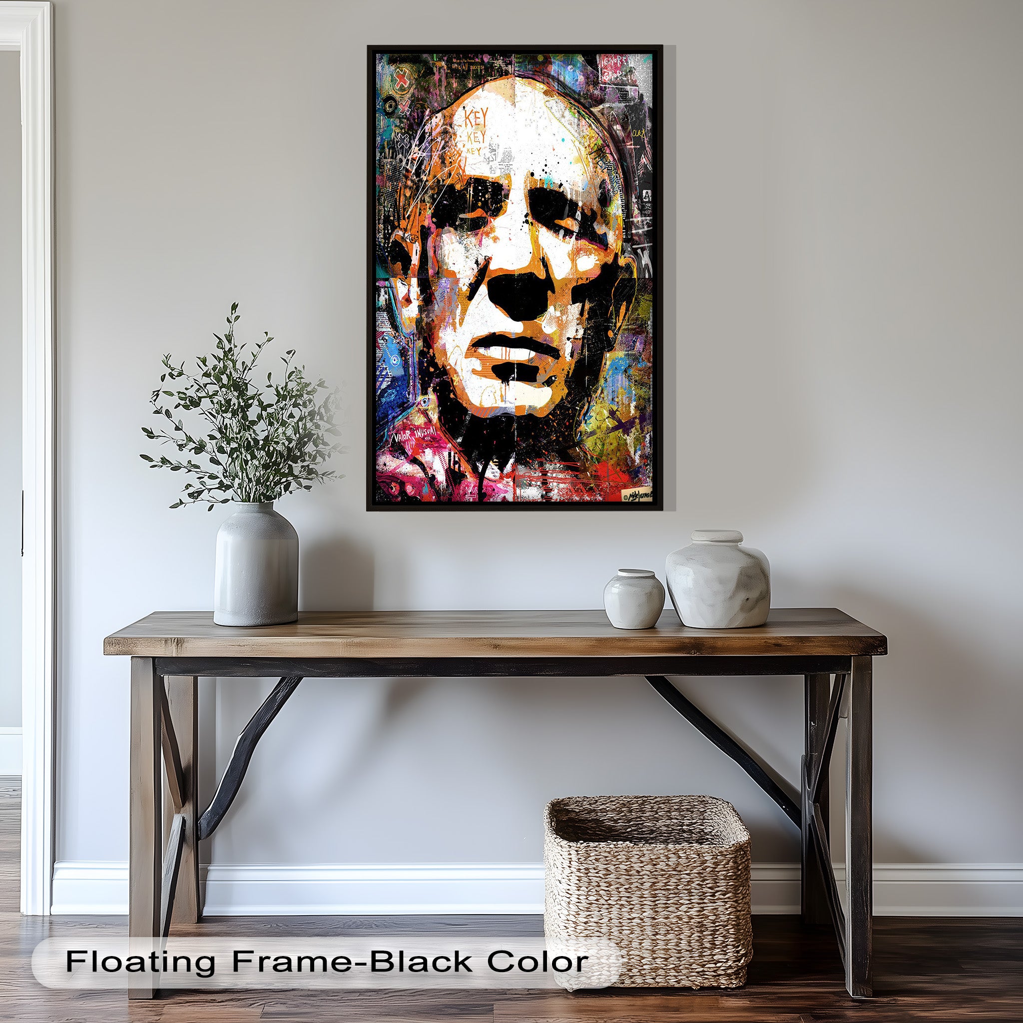 Abstract Urban Face Portrait Wall Art - Modern Pop Art Oil Painting for Living Room, Bedroom & Office Decor