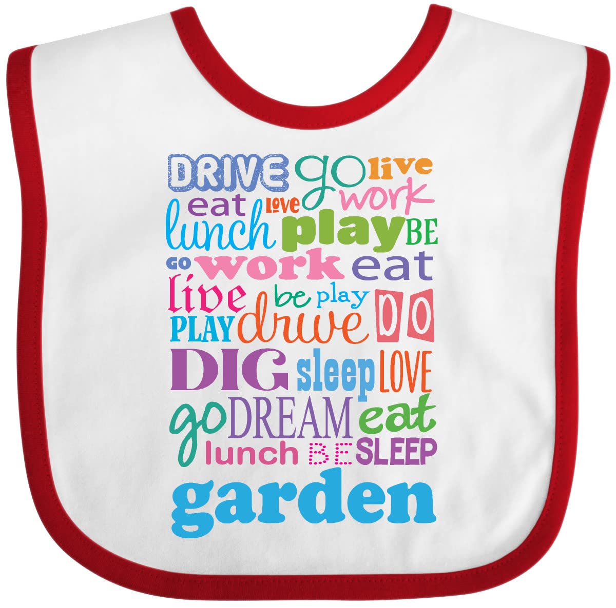 Inktastic Gardening Eat Sleep Garden Baby Bib - Cute & Soft Cotton Bib for Babies & Toddlers - Perfect for Feeding, Mealtime & Playtime - Fun Gardening Themed Design for Kids
