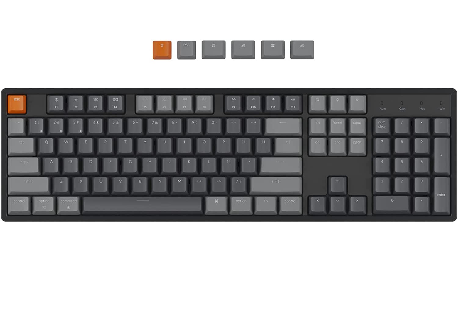 Keychron K10 RGB Hot-Swappable Mechanical Keyboard for Mac/Windows - 104-Key Bluetooth/Wired Gaming Keyboard with Gateron Red Switches - Perfect for Office & Gaming