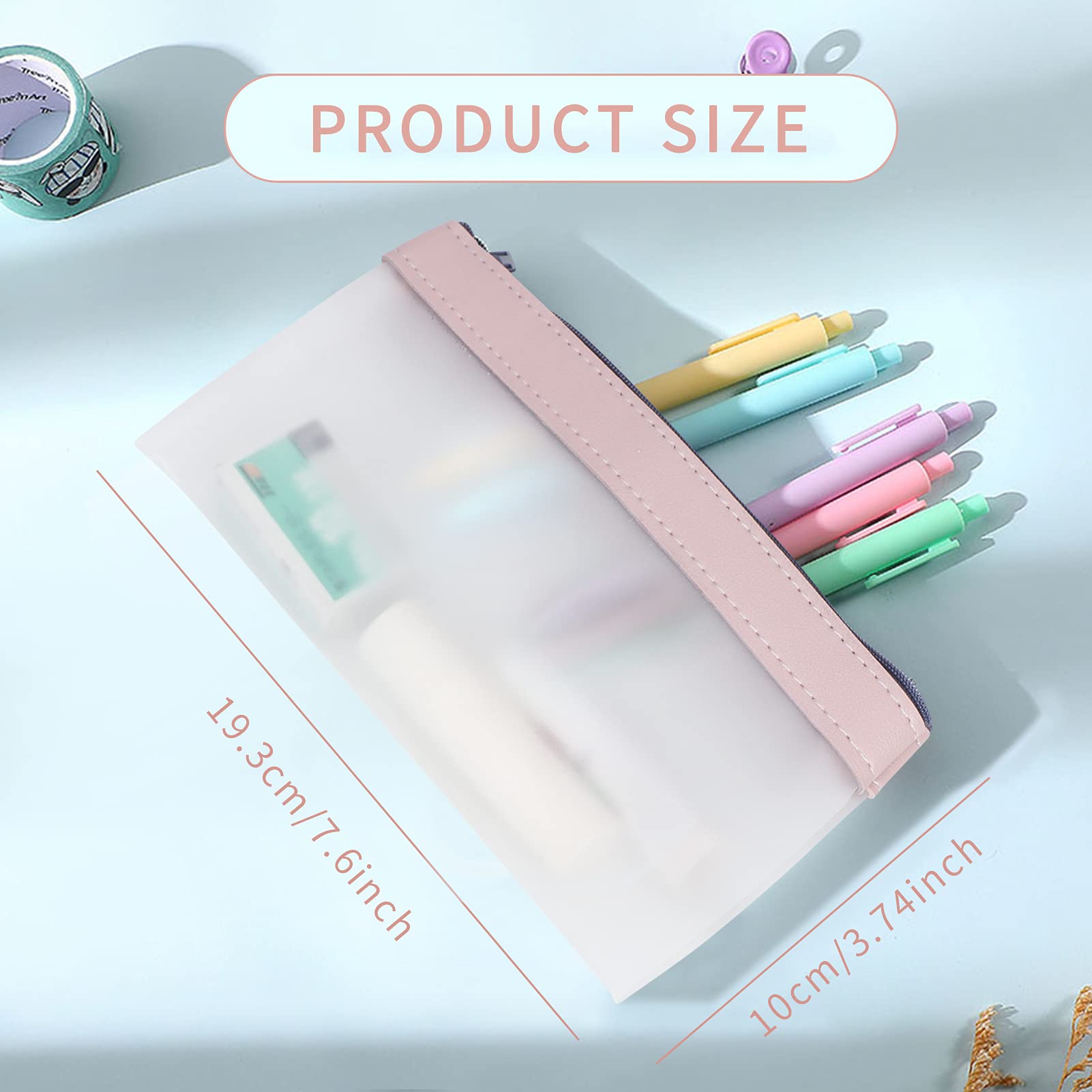 Classycoo 4 Pack Clear Zipper Pencil Case - Multifunctional Stationery Organizer for School, Office, Travel | Pouch for Pens, Makeup, Cosmetics & Small Accessories | Perfect for Students, Professionals & Travelers