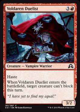 Magic The Gathering Voldaren Duelist Card (191/297) - Shadows Over Innistrad Expansion - Perfect for MTG Deck Building & Strategy Games