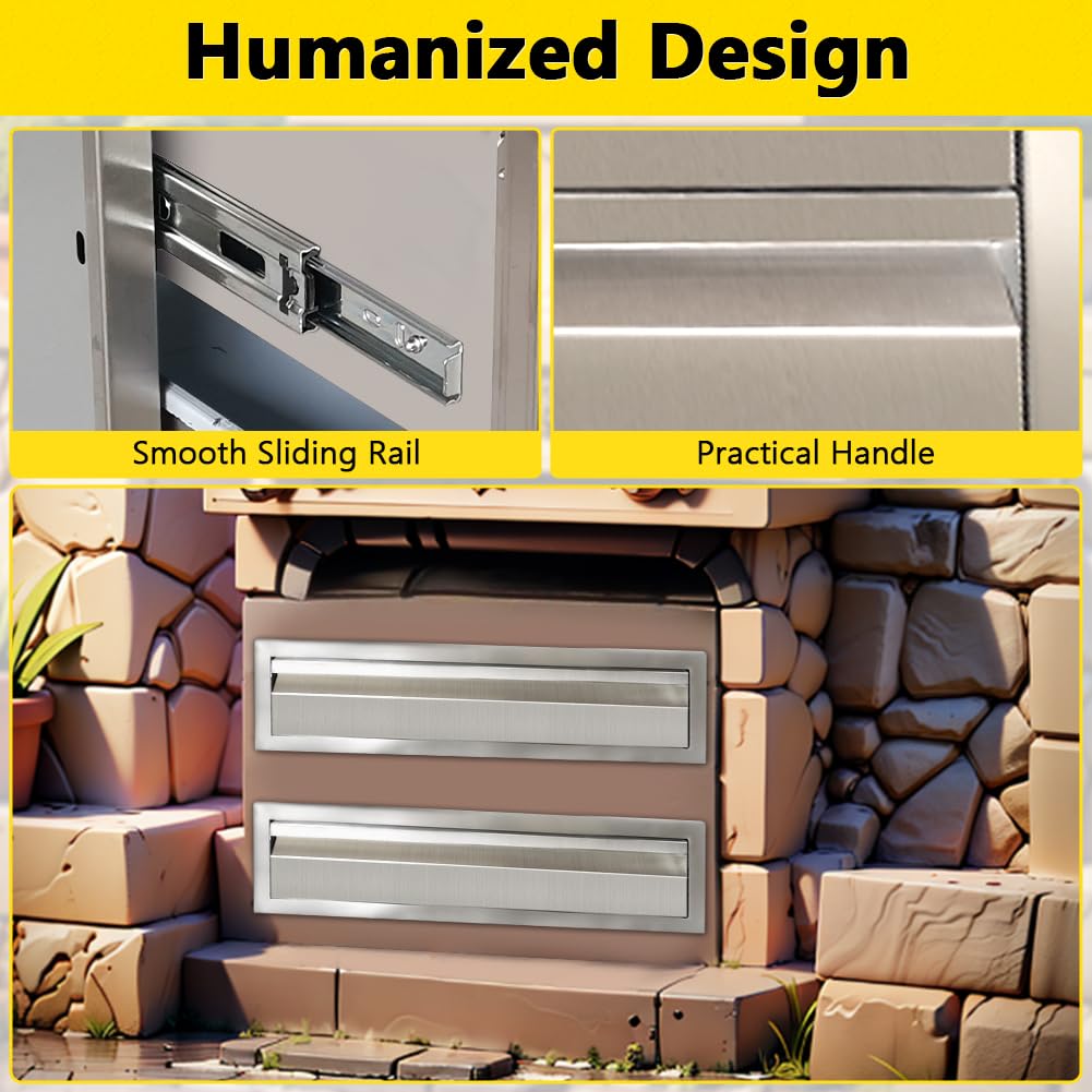 Stainless Steel Outdoor Kitchen Drawer - 24
