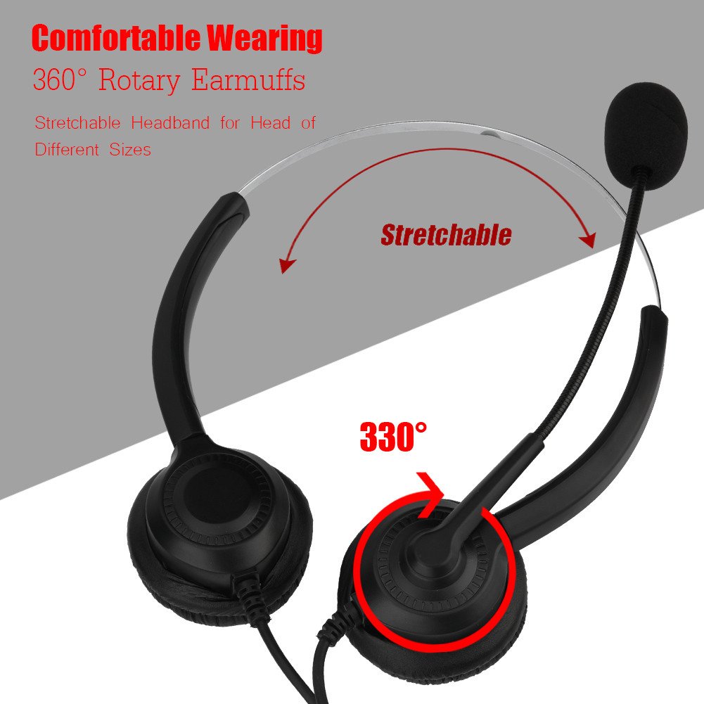 Socobeta USB Headset with Noise Cancelling Microphone - Professional Call Center Headphones for Clear Communication | Perfect for Office, Remote Work & Customer Service