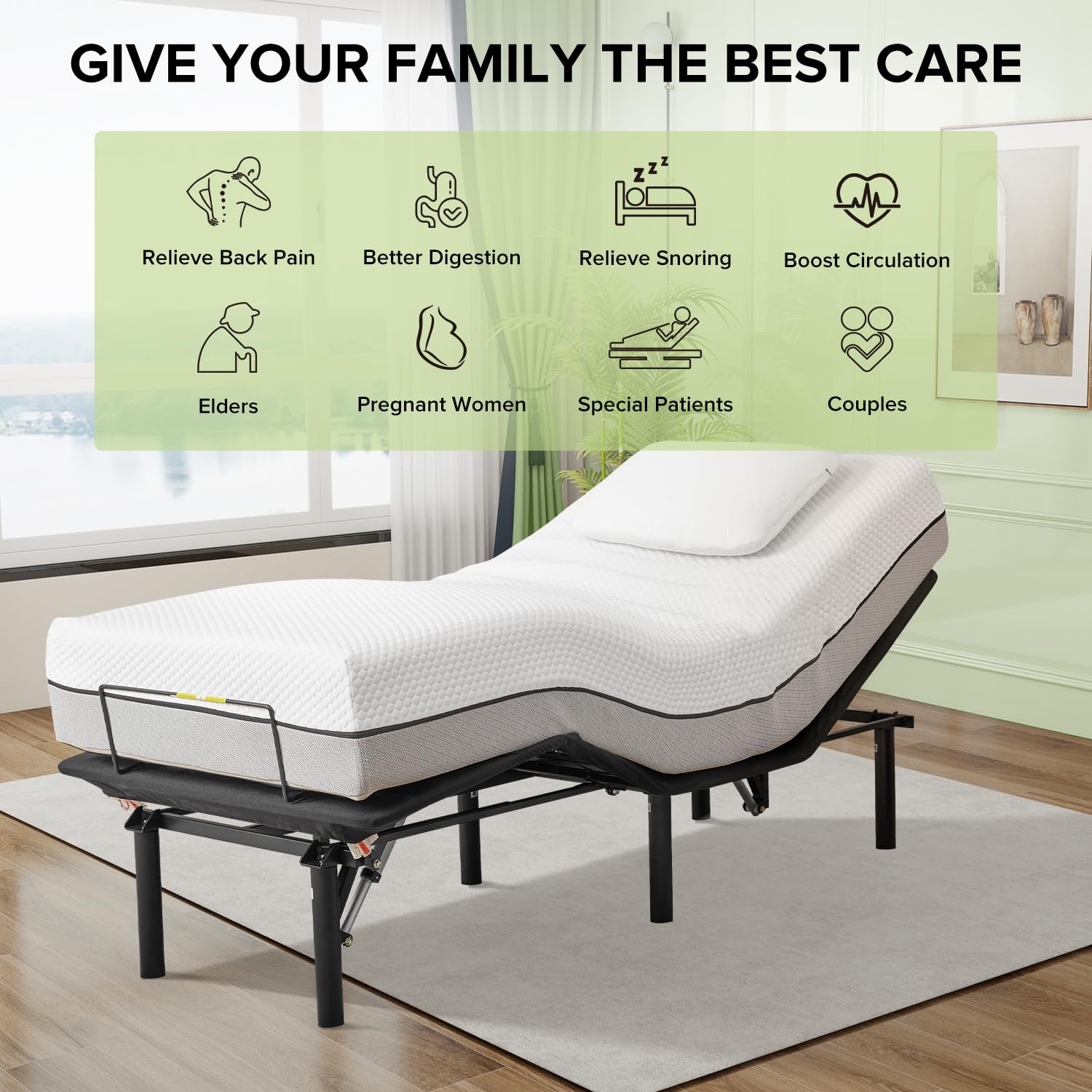 Ergonomic Twin Size Adjustable Bed Base - Metal Bed Frame with Head & Foot Incline, Zero Gravity Electric Bed Frame with Quiet Motor for Home, Office, or Guest Room (Twin)