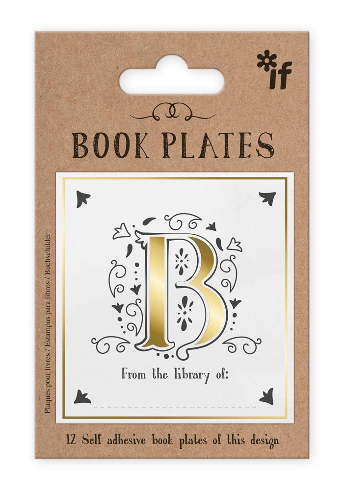 Personalized IF Letter Book Plates - Monogram Initial B | Custom Book Labels for Kids, Gifts & Home Library Organization