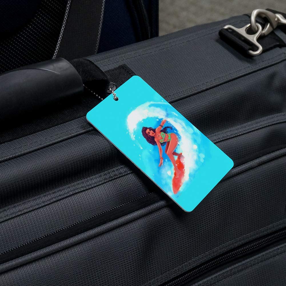 Surfer Girl Luggage Tag - Waterproof Surfboard ID Tag for Suitcases & Carry-Ons - Perfect for Travel, Beach Vacations & Surf Trips