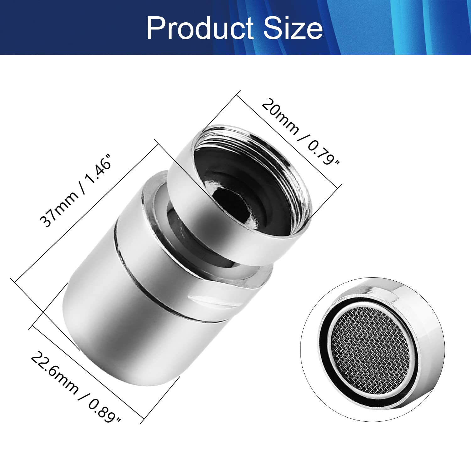 2PCS 20mm Swivel Sink Faucet Aerator with Flow Restrictor - Replacement Parts for Bathroom & Kitchen Sink Faucets | Perfect for Water Conservation & Splash Reduction