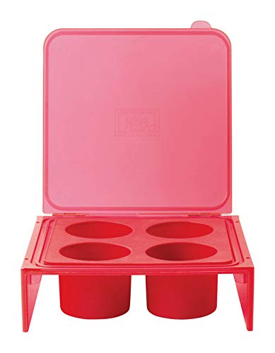 Deep Herb Freezer Tray - Red Silicone Ice Cube Mold for Cocktails, Essential Oils & Cooking - Perfect for Home Bars, DIY Beauty & Meal Prep