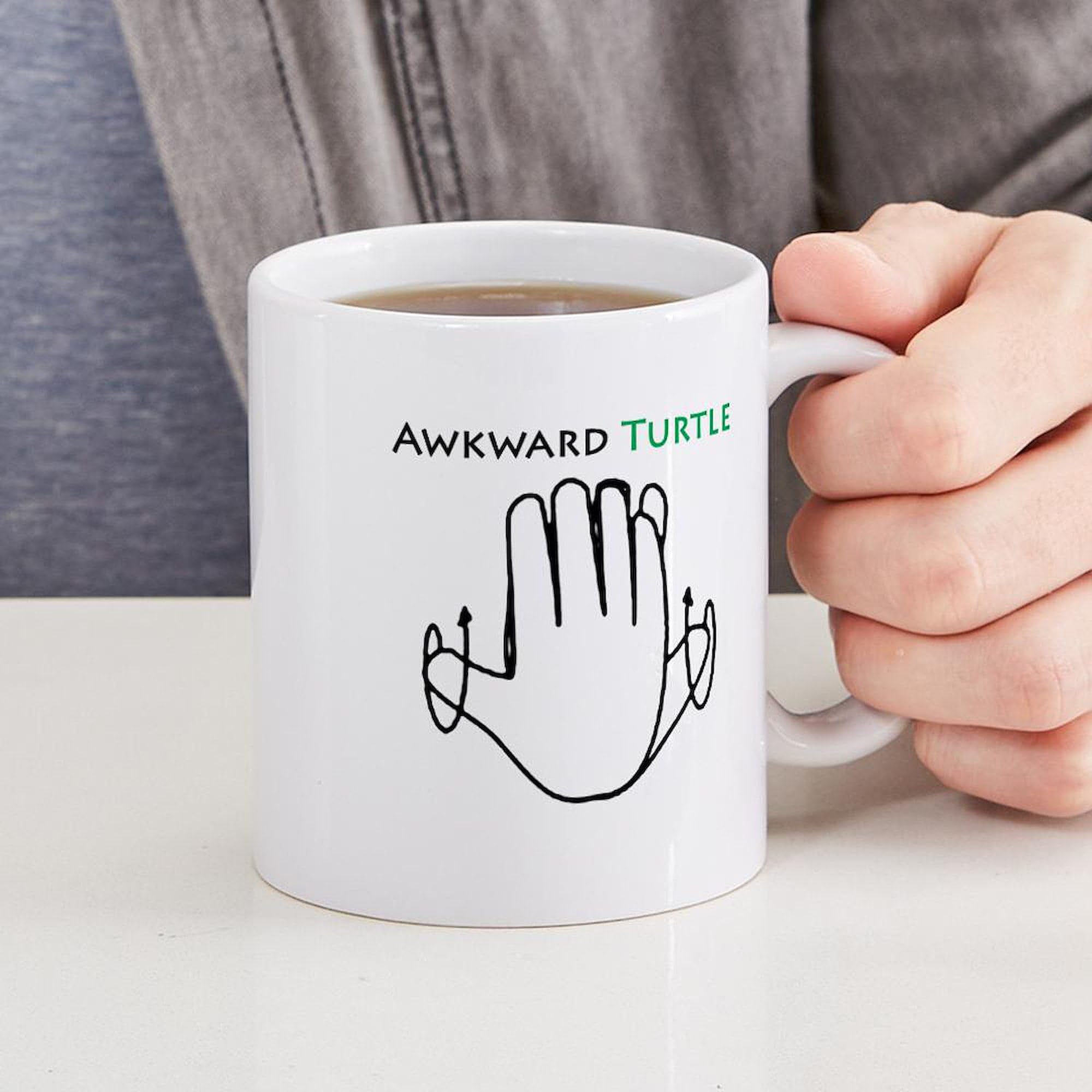 Awkward Turtle Ceramic Coffee Mug 11 oz (325 ml) - Funny Novelty Gift for Office, Home & College Use | Perfect for Tea, Hot Chocolate & Coffee Lovers