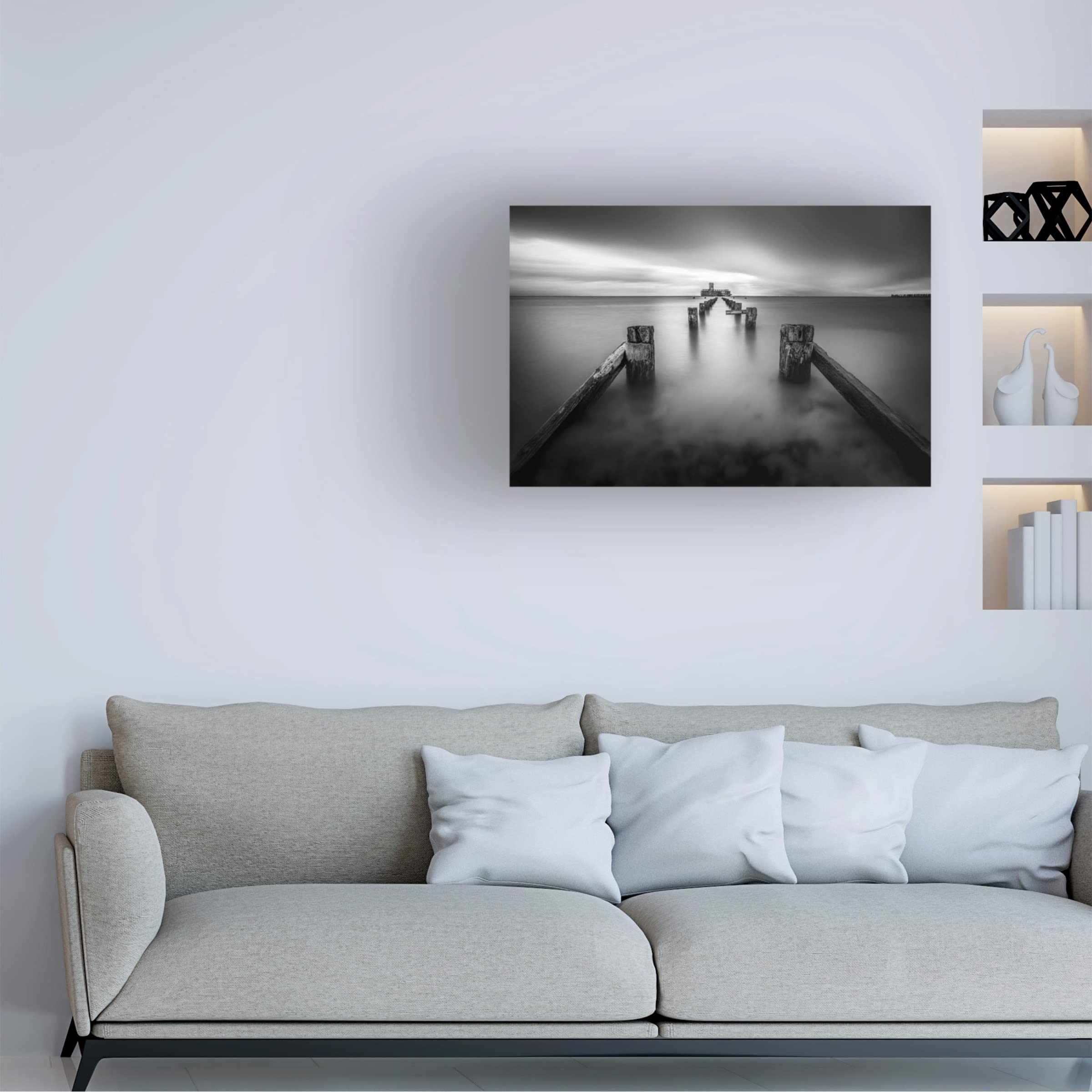 Trademark Fine Art 'Torpedownia' Canvas Wall Art Print by Marian Kuric - Modern Abstract Painting for Living Room, Bedroom & Office Decor