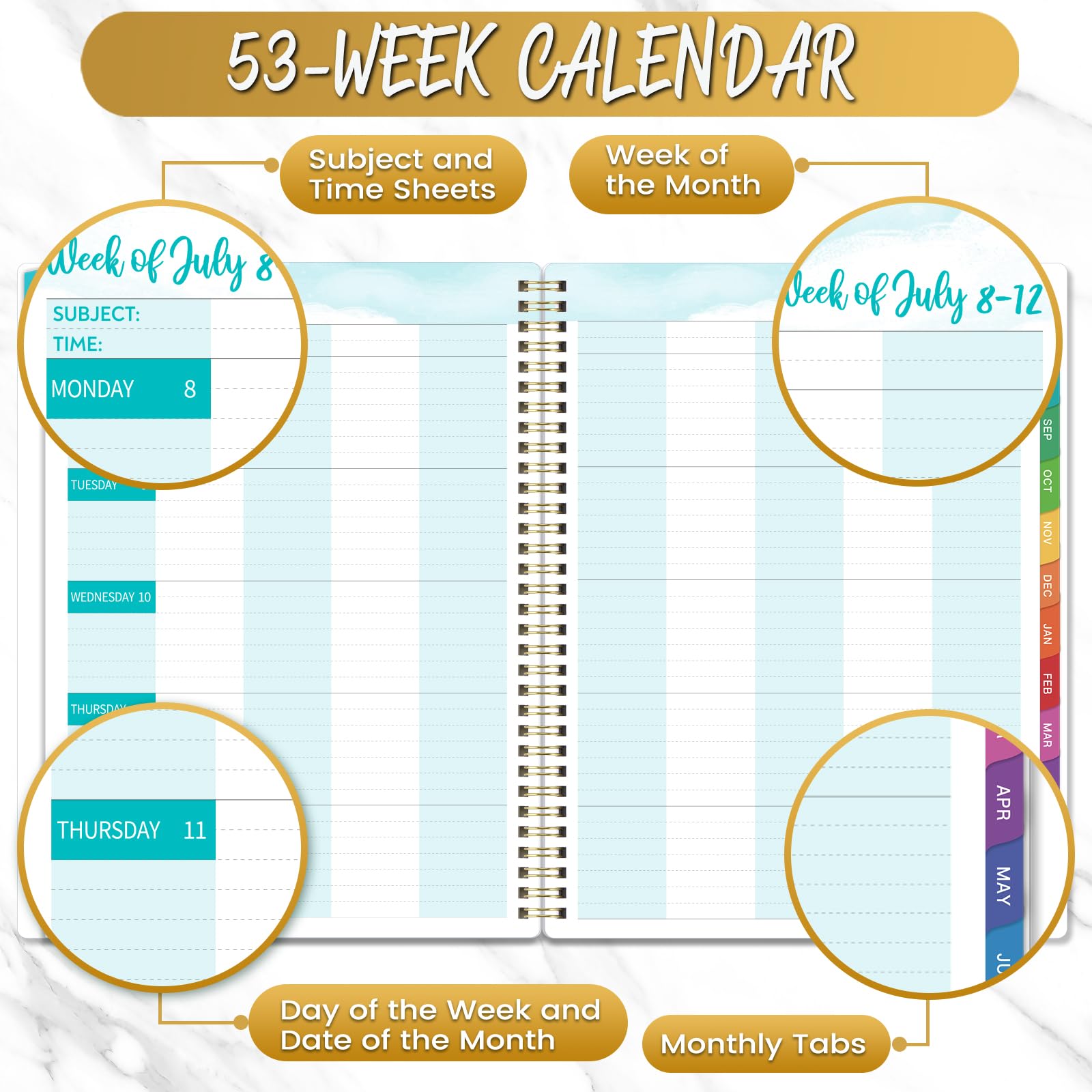 2025-2026 Teacher Planner - Weekly & Monthly Lesson Organizer, Academic Year July 2025 to June 2026, 8x10 Inch Twin-Wire Bound Planner for Educators - Classic Black | Perfect for Classroom Planning, Homeschooling & Teacher Gifts