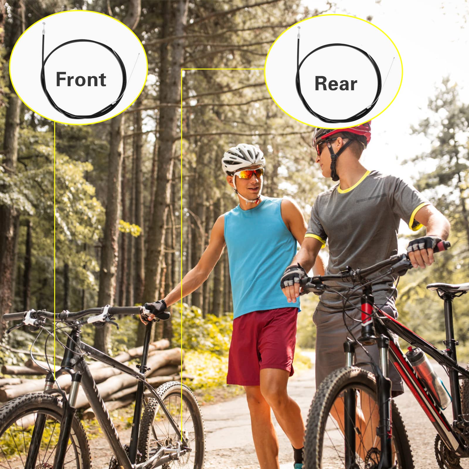 Universal Bike Brake Cable Set - Front & Rear Brake Wire for Mountain, Road & Common Bicycles | Durable Black Brake Cables with Free End Caps | Perfect for MTB, Commuting & Cycling Maintenance
