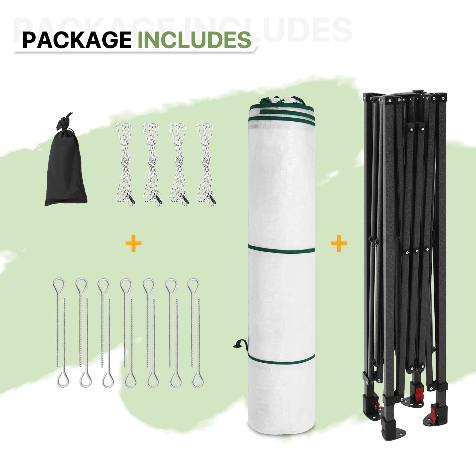 EAGLE PEAK 8x6 FT Portable Walk-in Greenhouse for Indoor & Outdoor Gardening - Heavy Duty Woven PE Cover with Zippered Doors & Windows - Perfect for Seed Starting, Plant Protection & Year-Round Gardening