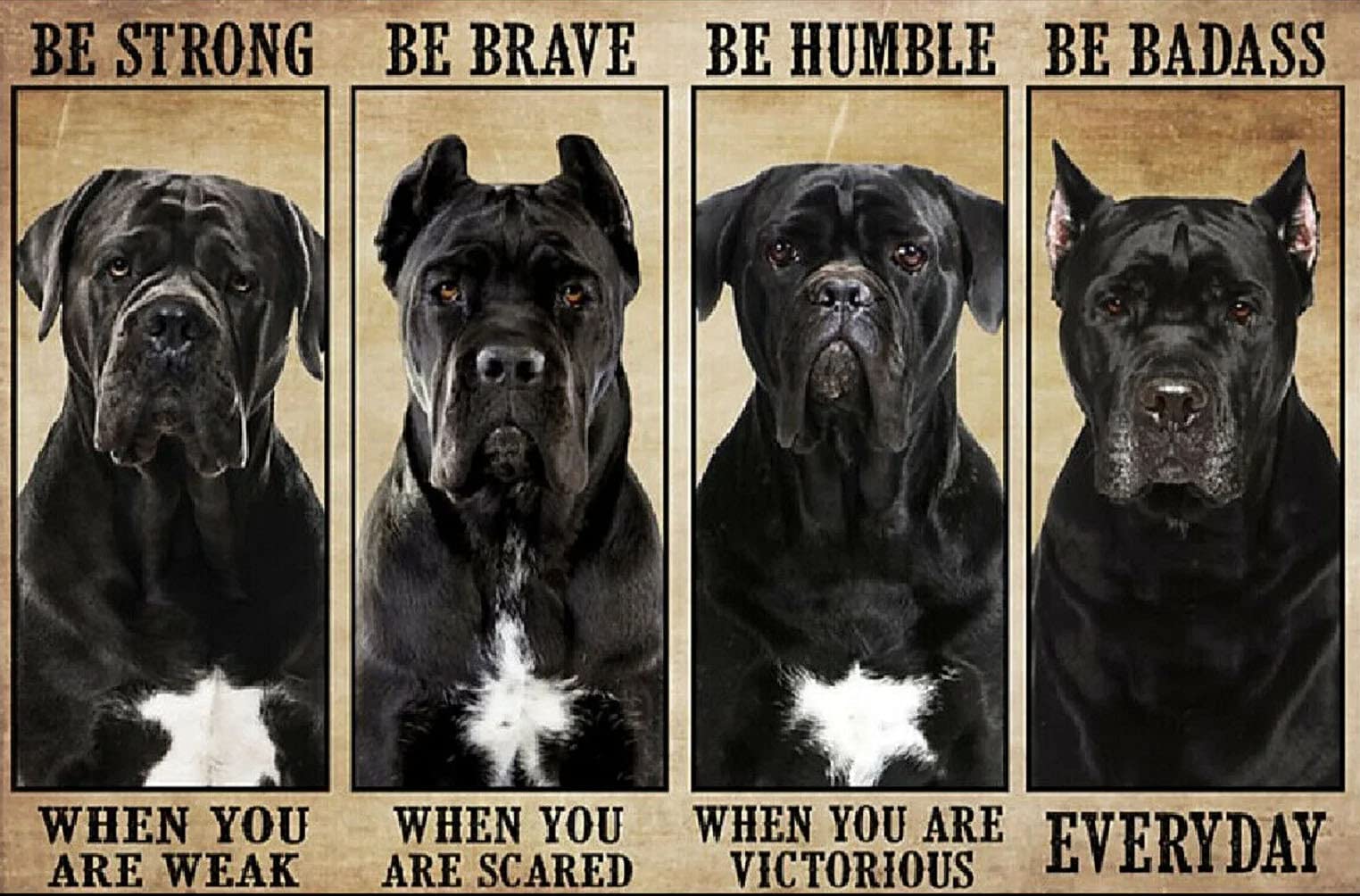 500-Piece Wooden Jigsaw Puzzle - Cane Corso Dog with Motivational Quote 'Be Strong Be Brave Be Humble Be Badass' - Fun Educational Puzzle Game for Adults & Kids (Perfect Gift for Dog Lovers & Puzzle Enthusiasts) - Great for Family Game Nights, Stress Relief & Cognitive Development