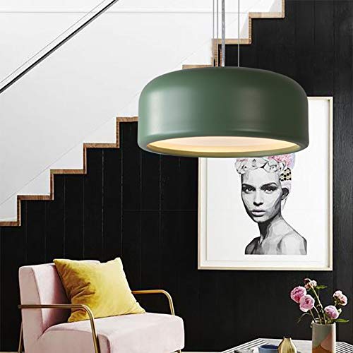Nordic Style Dome Pendant Light with Diffuser - XINDAR Metal Multi-Light Hanging Ceiling Fixture (Green, 19