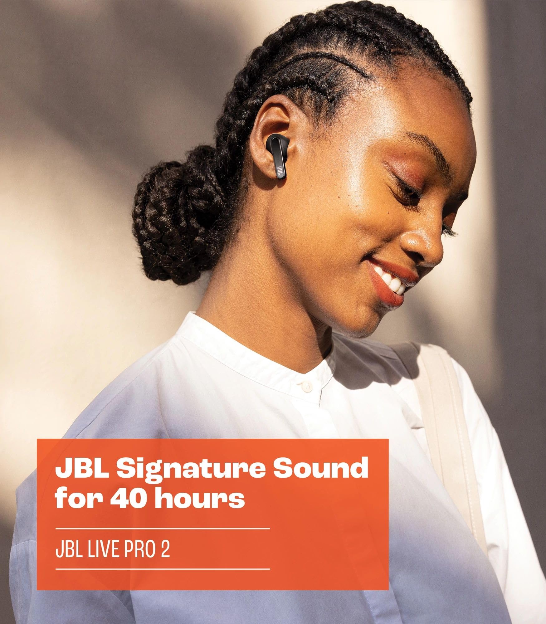 JBL Live Pro 2 TWS Wireless Bluetooth Earbuds with Active Noise Cancelling, IPX4 Water Resistant, 40H Battery Life - Silver | Perfect for Gym, Commuting & Travel
