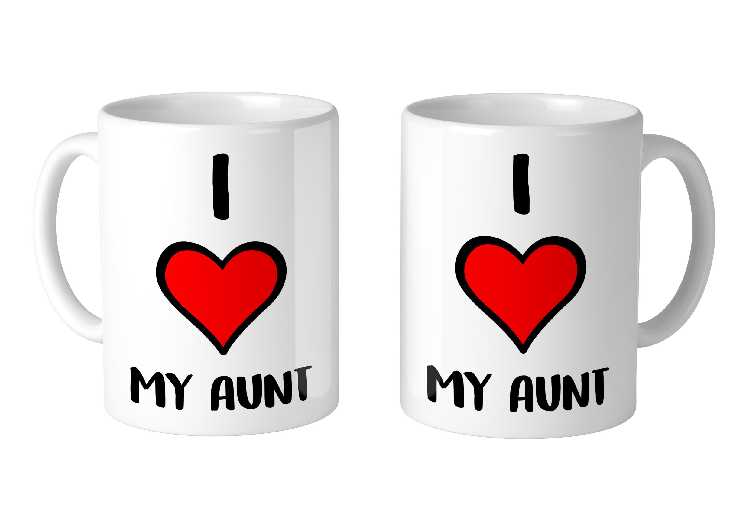 I Love My Aunt 11 oz Ceramic Coffee Mug Set of 2 - Perfect for Gift Giving, Family Gatherings & Morning Coffee at Home
