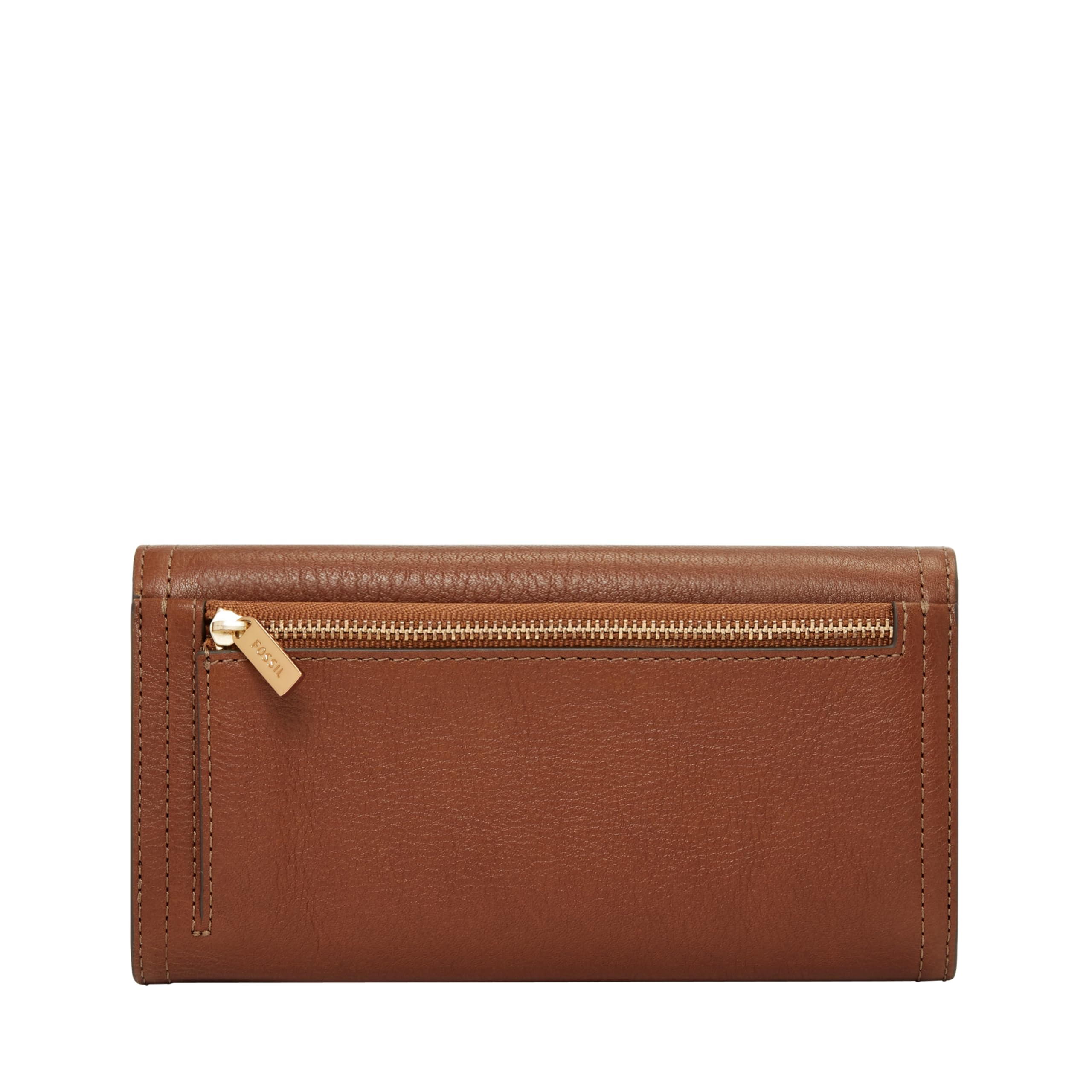 Fossil Women's Logan Leather RFID Blocking Wallet - Slim Flap Clutch Organizer with Card Slots, Brown (Model SL7833200) | Perfect for Everyday Use, Travel & Gift Giving
