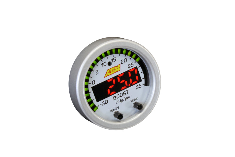 AEM X Series Boost Pressure Gauge 30inHg 35psi - High Performance Turbocharger Gauge for Racing, Tuning & Off-Road Vehicles