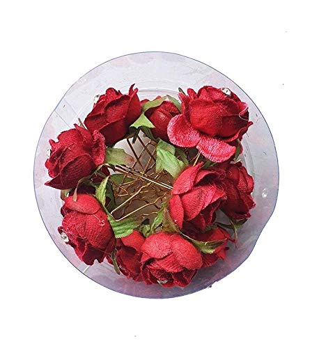 7cm Multi-Color Rose Flower Wedding Hair Pins - Black Metal U-Shaped Bobby Pins for Women & Girls, DIY Bridal Bun Accessories (Perfect for Weddings, Prom, Parties & Hairstyling)