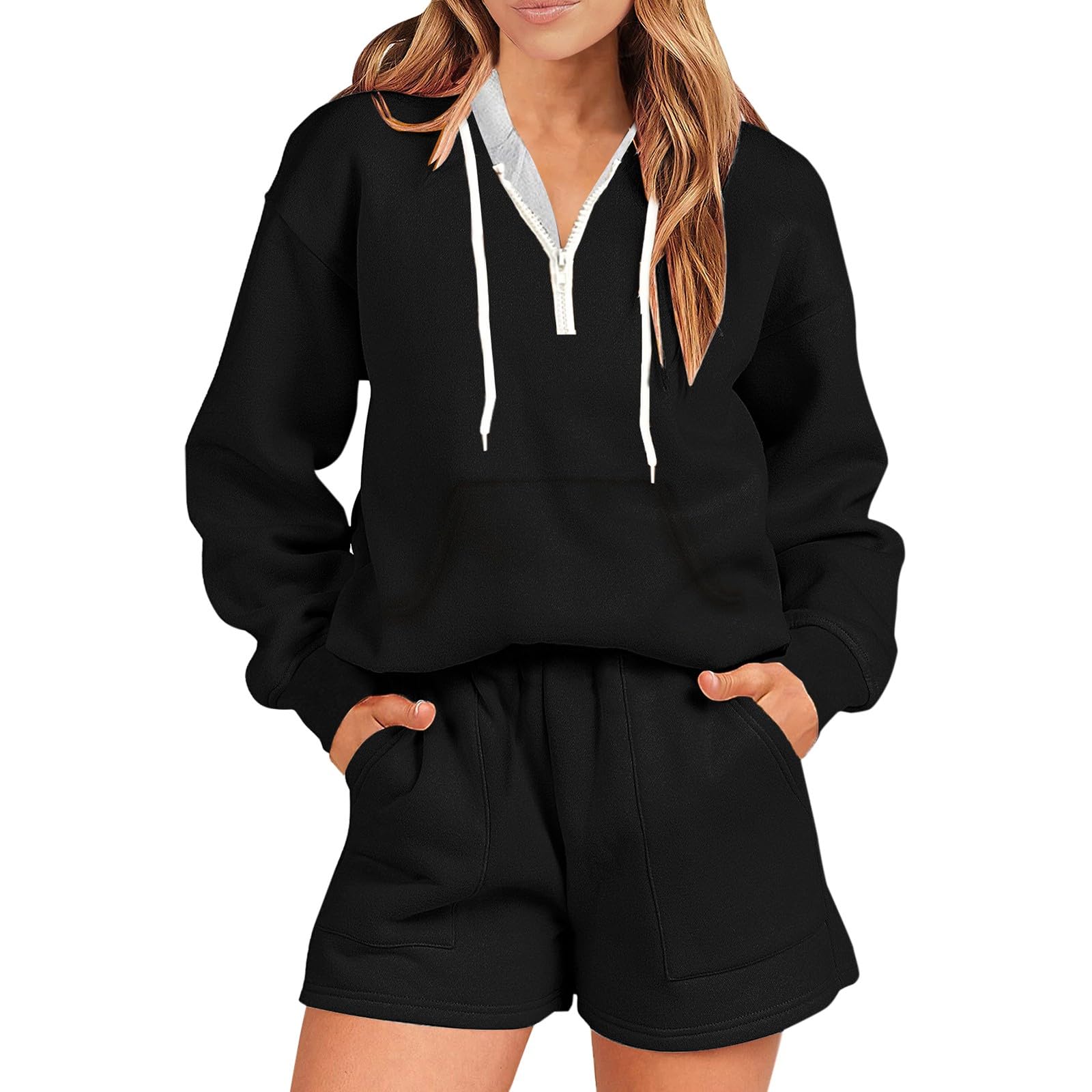 LCMTWX Women's Bodycon Dress & Long Sleeve Workout Set - Boho Two Piece Shorts & Oversized Sweatshirt Fitness Outfit | Gym, Yoga, Running & Casual Wear | Perfect Gift for Women