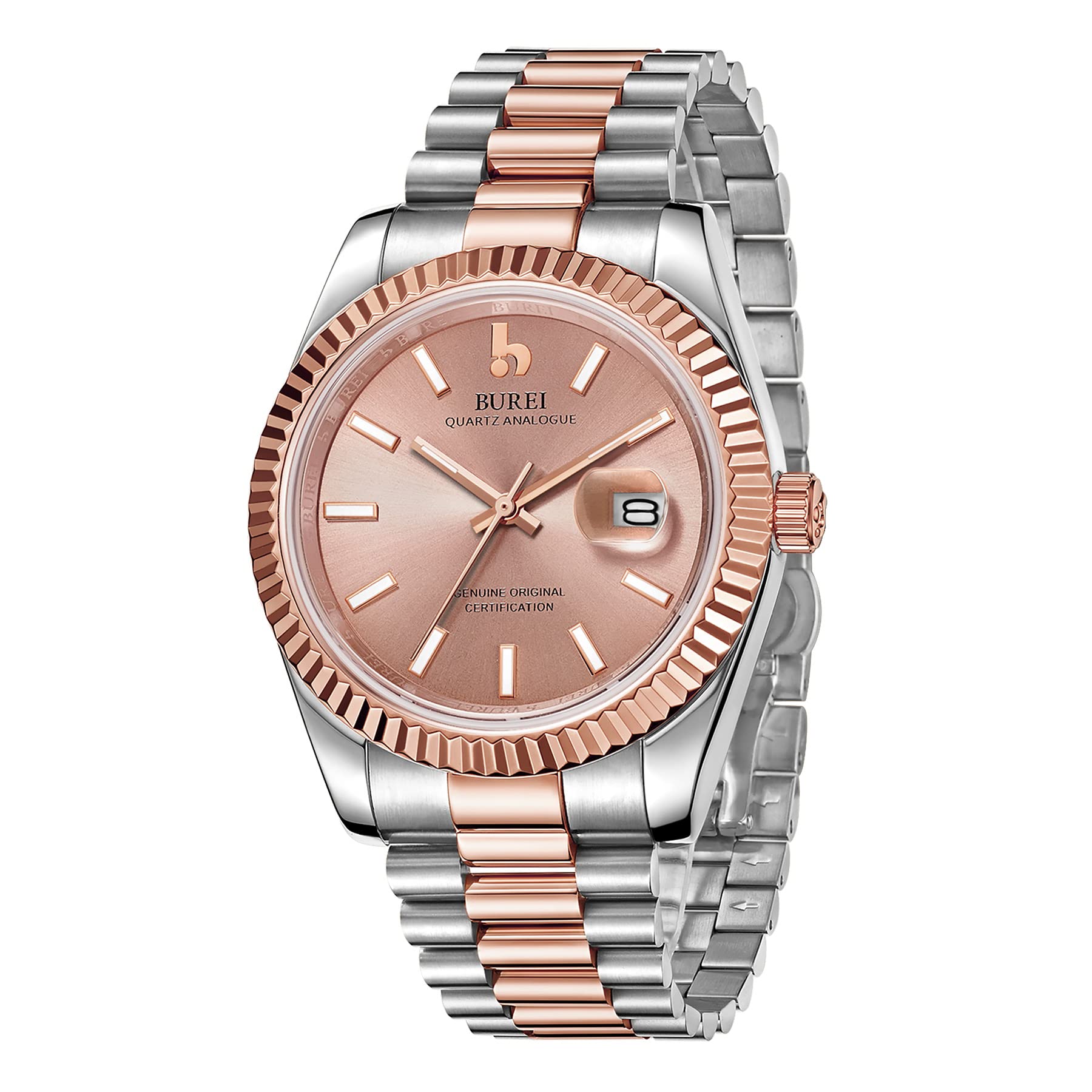 BUREI Luxury Men's Watches - Stainless Steel Analog Business Dress Watch for Men, Waterproof & Fashionable, Perfect Gift for Him - Ideal for Office, Formal Events & Daily Wear