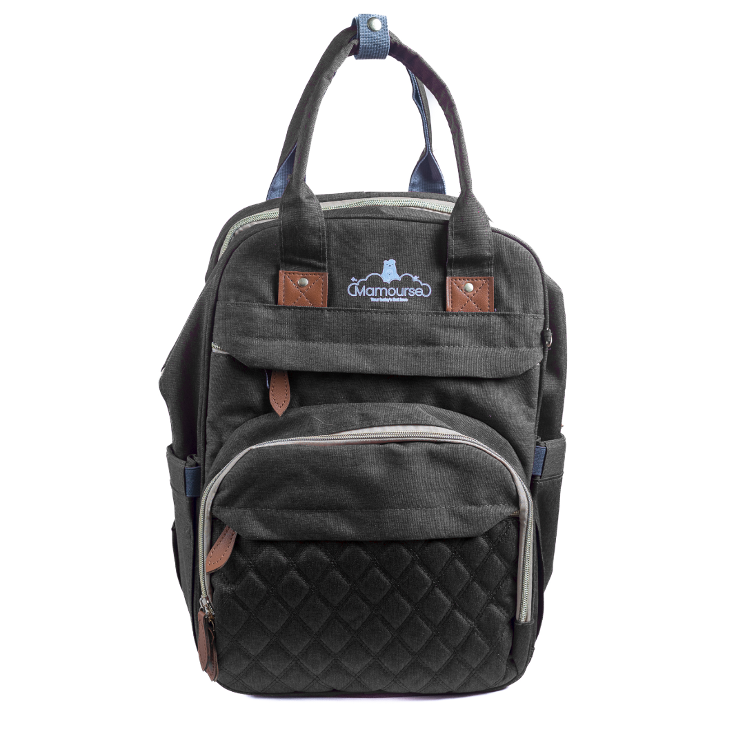BabyBear Diaper Bag Backpack - Large Insulated Baby Bag with Changing Pad, Stroller Straps & Multiple Pockets for Travel, Daycare & Outings