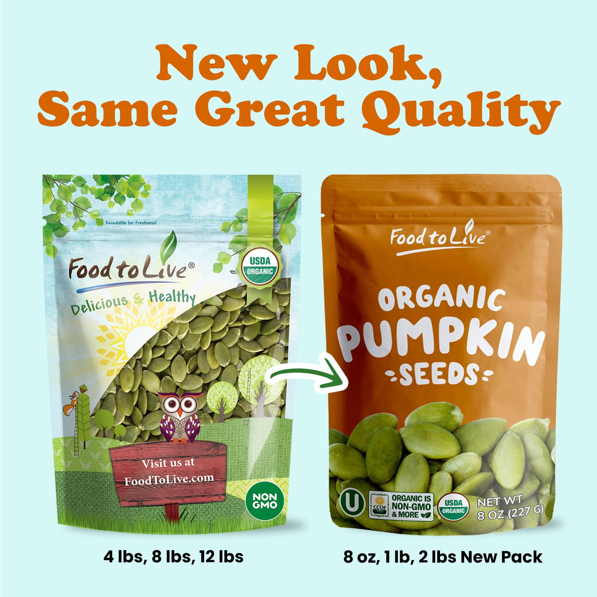 Food to Live Organic Raw Pepitas (Pumpkin Seed Kernels) - 18 Pounds Bulk, Non-GMO, Unsalted, No Shell, No Oil, Vegan, Kosher | Keto-Friendly, High Protein & Essential Fatty Acids | Perfect for Baking, Snacking, Salads & Healthy Recipes