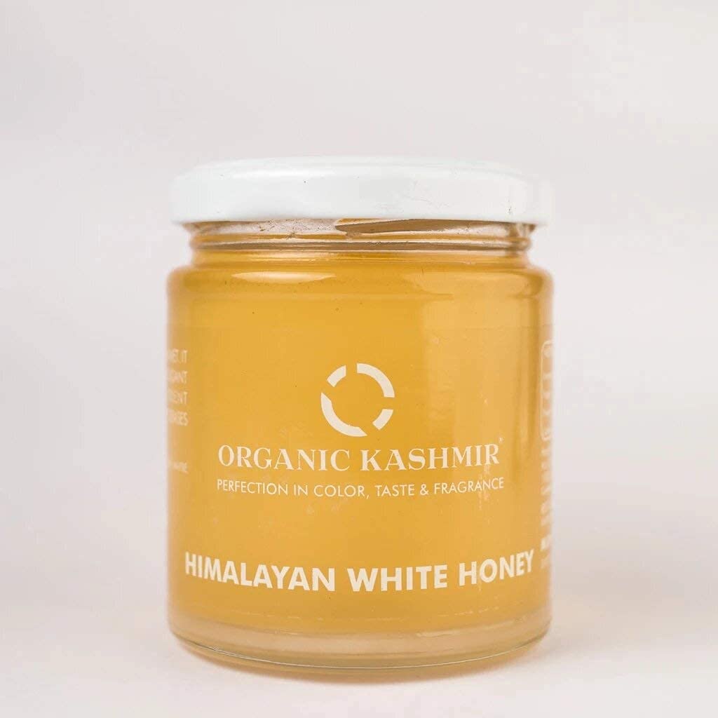 Pure Organic Kashmir Himalayan White Honey - 250g | Raw, Natural & Unprocessed | Perfect for Tea, Smoothies & Healthy Recipes