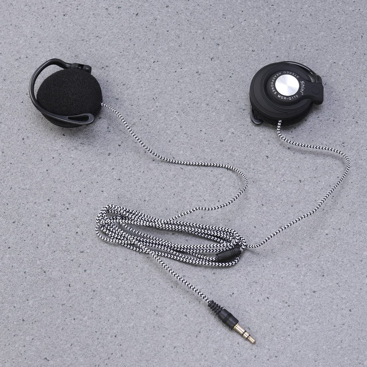 Mikikit Wired Workout Earphones with Ear Hook - Stereo Sound Headphones for Running, Gym & Sports - Secure Fit Over-Ear Headset (Black)