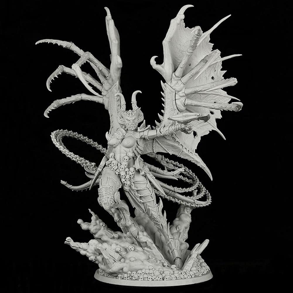 225mm Tall Unpainted Ancient Woman Warrior Resin Statue - DIY Miniature Model Kit for Wargaming, Tabletop RPG & Collectors