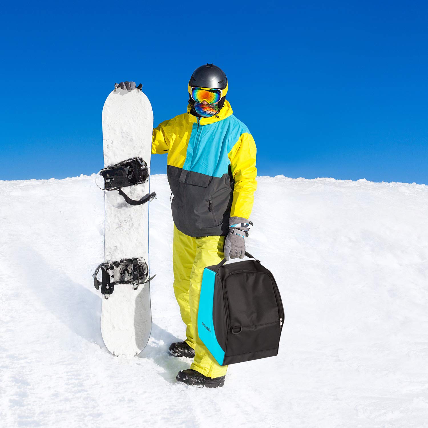 Waterproof Ski Boot Bag for Kids & Adults - Travel Snowboard Boot Bag with Separate Dry & Wet Compartments for Boots, Helmet, Goggles & Ski Gear - Perfect for Ski Trips & Winter Sports Storage