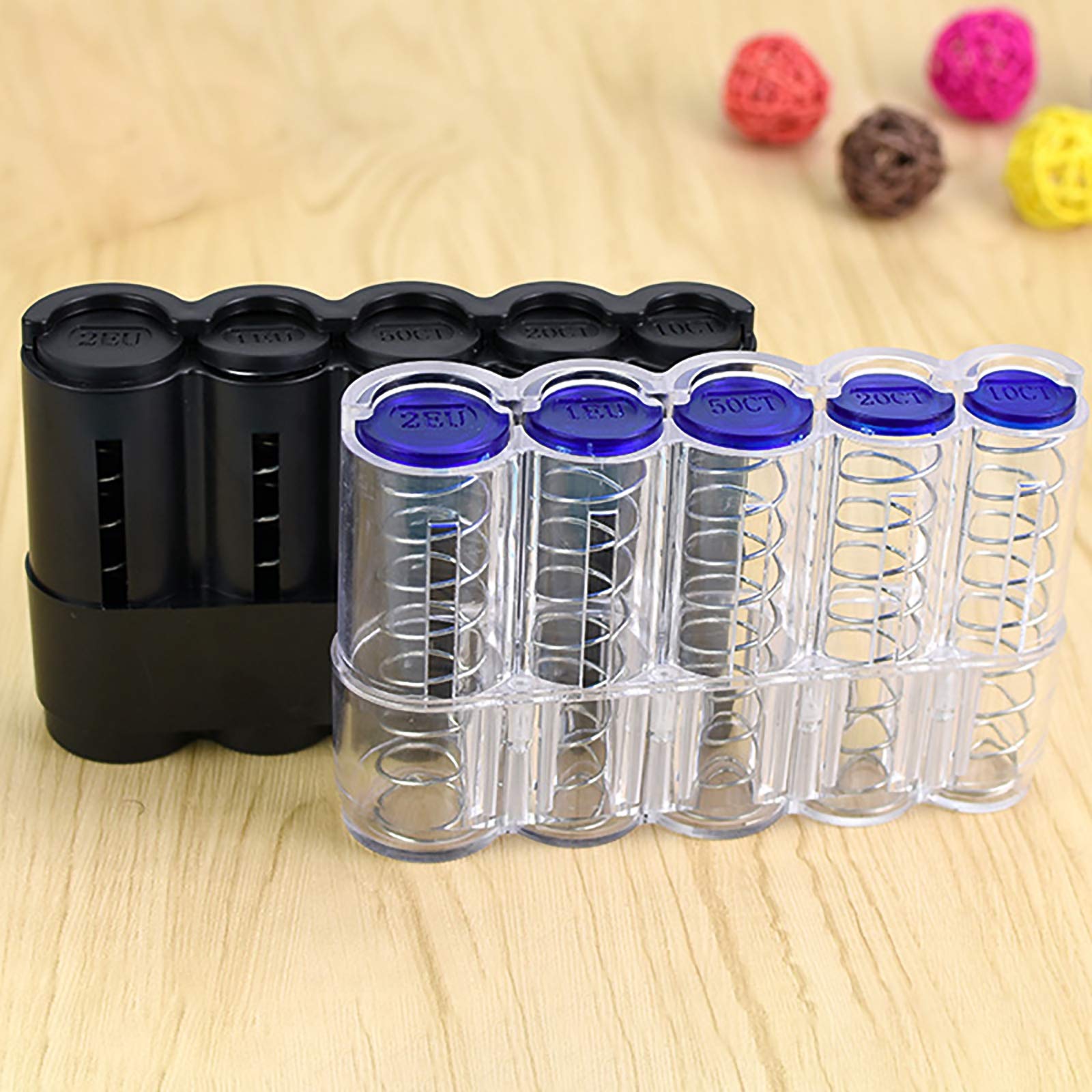 Plastic Euro Coin Storage Box - Coin Organizer Dispenser & Purse for Collectors - Perfect for Coin Sorting, Travel, and Gift Giving