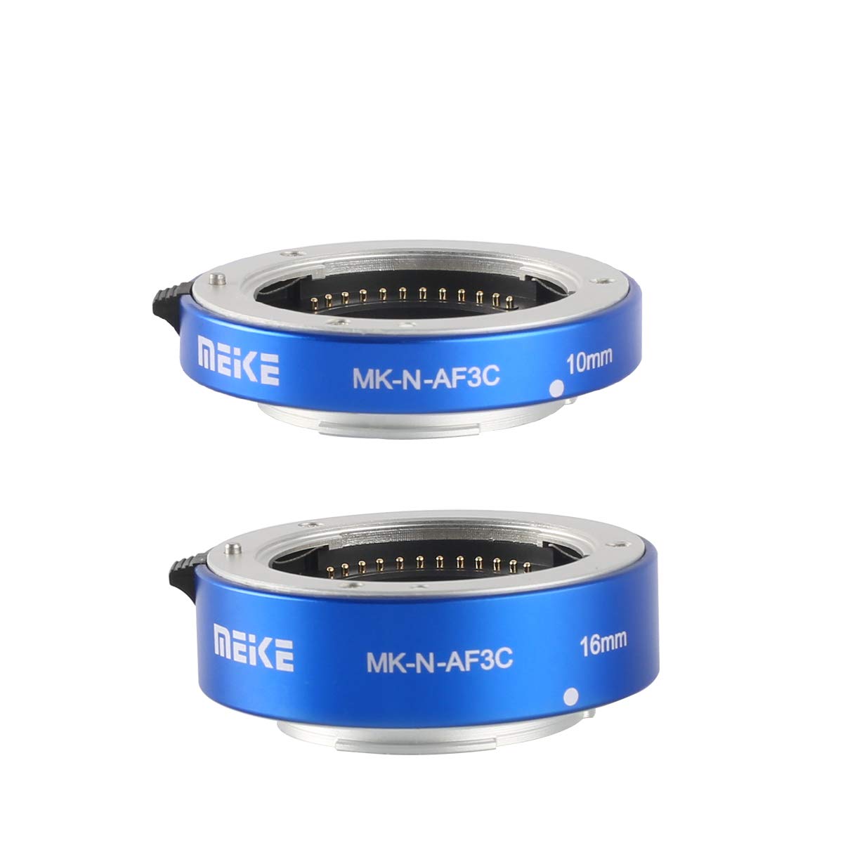 MEKE MK-N-AF3C-BLUE Auto Focus Macro Extension Tube Adapter - All Metal Construction for Nikon N1-Mount Mirrorless Cameras (J1, J2, J3, V1, V2) - Perfect for Close-Up Photography, Product Shots & Macro Shooting