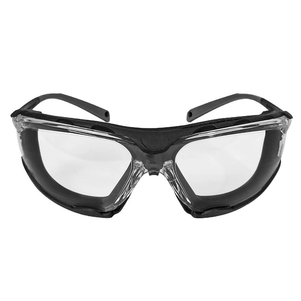 DuraDrive A07 28C Clear Lens Anti-Scratch Anti-Fog Safety Glasses with Removable Foam Gasket - Perfect for Construction, Woodworking, and DIY Projects