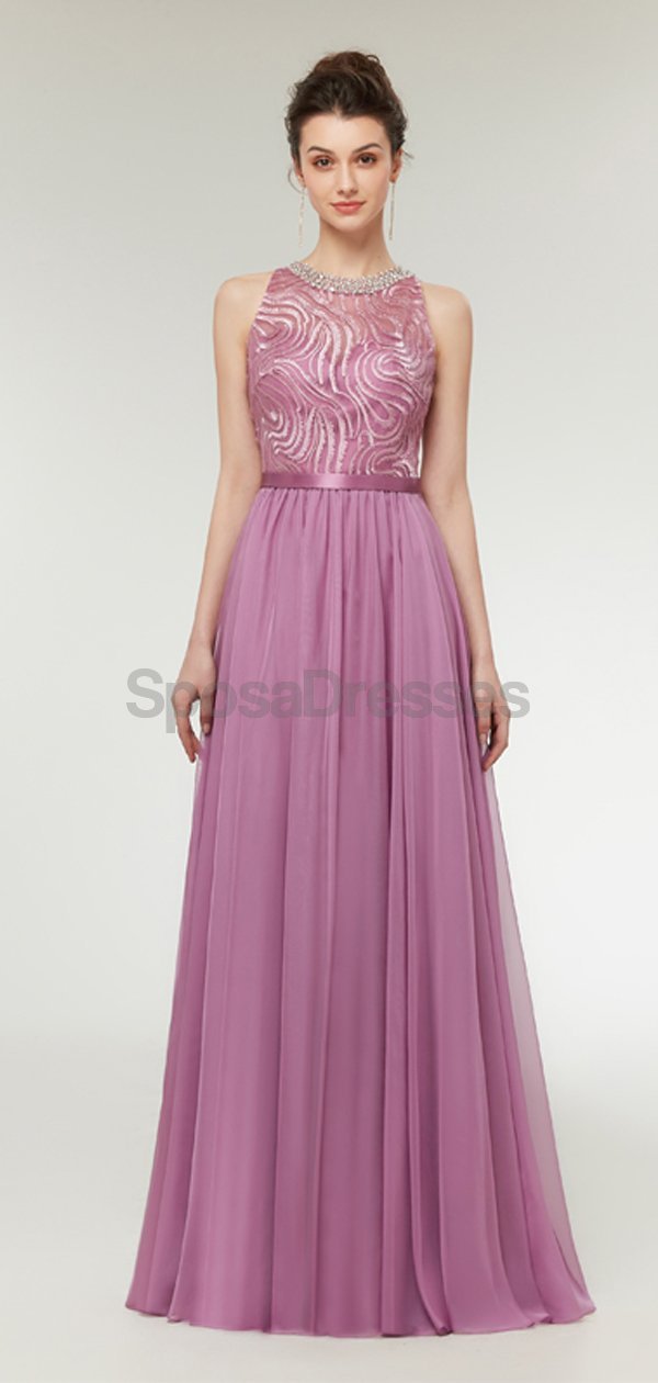 Elegant Purple Beaded Long Prom Dresses for Evening Party | Affordable Formal Gowns for Homecoming, Wedding & Special Occasions