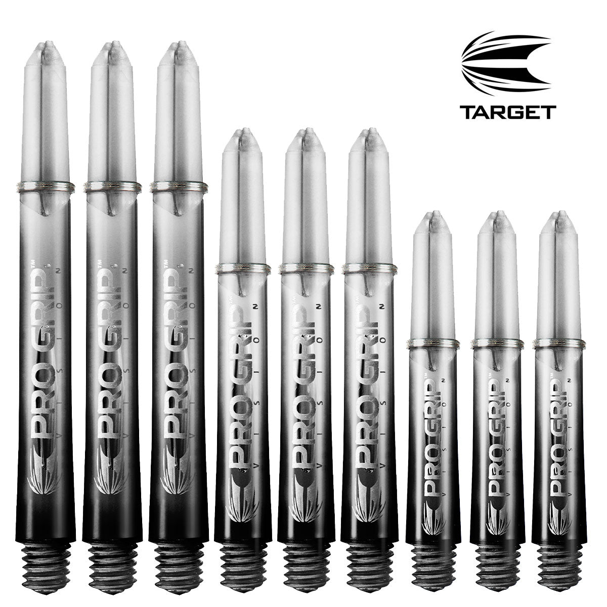 Target Pro Grip Vision Ring Lock Shafts - Black | Premium Golf Club Shafts for Improved Accuracy & Distance | Perfect for Golf Tournaments & Driving Range Practice