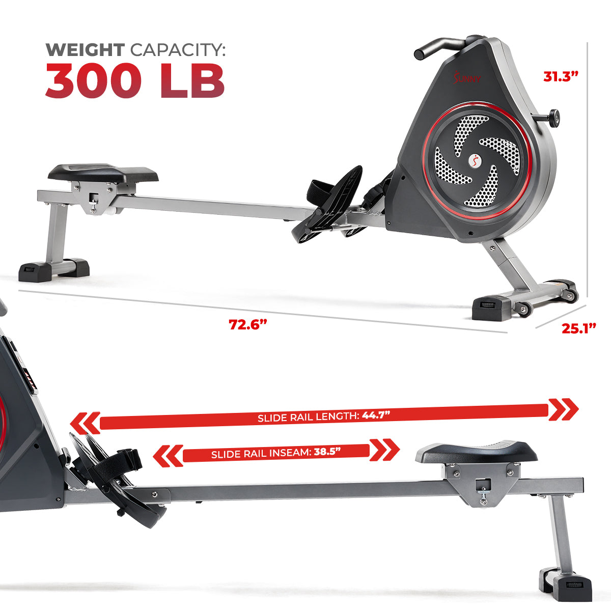 Premium Smart Air & Magnetic Resistance Rowing Machine for Home Gym - Full Body Workout for Cardio, Strength Training & Weight Loss