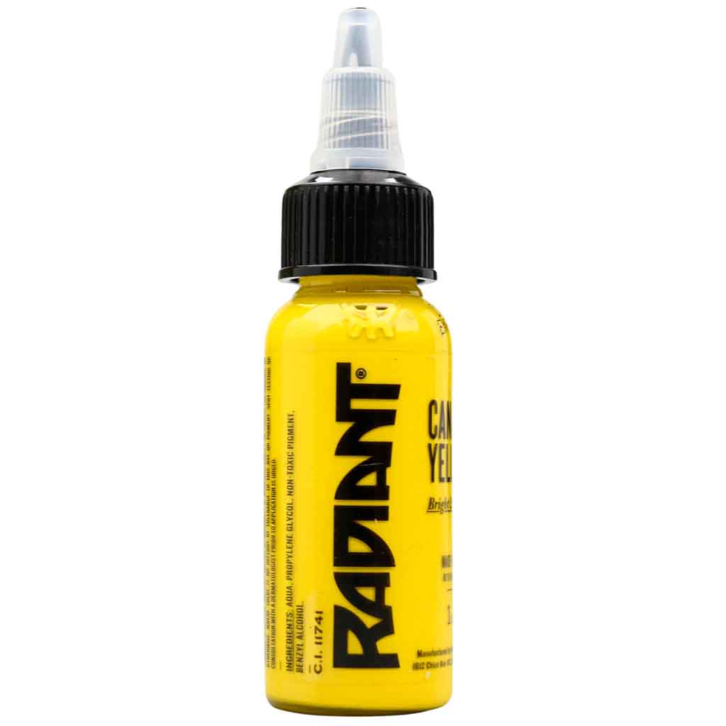 Vibrant Canary Yellow Tattoo Ink - 1 oz Bottle for Professional & DIY Tattoo Artists | Bright Long-Lasting Pigment for Sleeves, Small Designs & Cosmetic Tattoos
