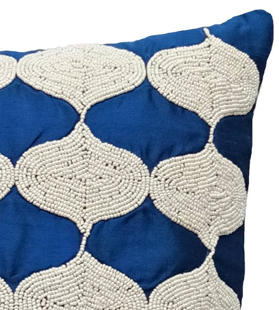 Between The Clouds Blue Art Silk Throw Pillow Cover - Elegant Home Decor for Living Room, Bedroom & Sofa - Soft & Luxurious Cushion Cover for Modern Interior Design
