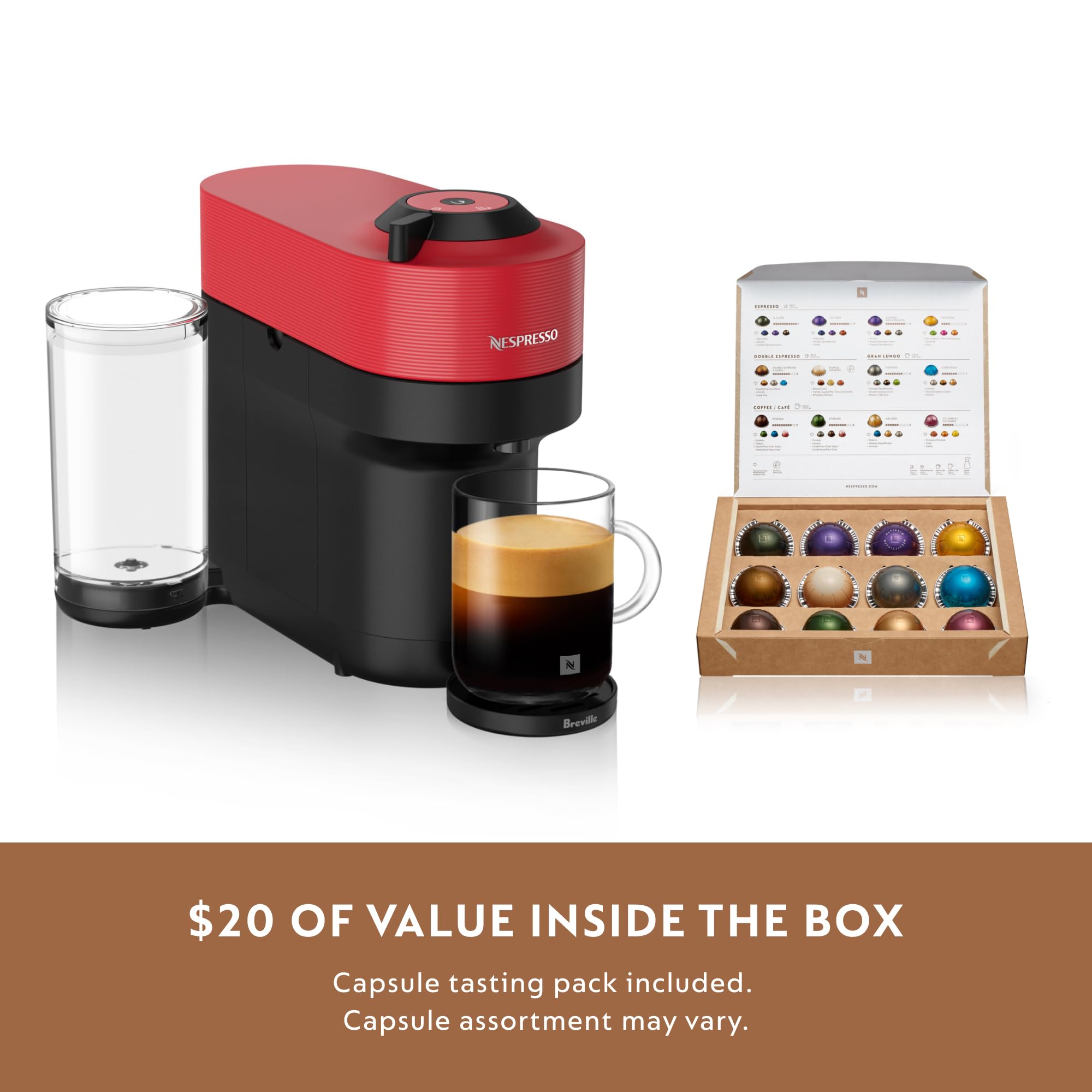 **Nespresso Vertuo Pop+ Coffee and Espresso Machine by Breville - Spicy Red | Compact & Fast Brewing for Home, Office, or Gifts**