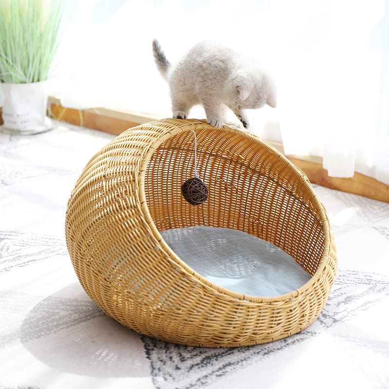 Instachew Orthopedic Pet Bed for Cats & Small Dogs - Washable Warm Calming Anti-Anxiety Cushion with Removable Cover (Nestuo Brown) - Perfect for Cozy Napping & Stress Relief at Home